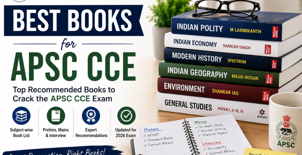 Best books for APSC CCE 2026 complete subject wise reading list Smart IAS Foundation Guwahati
